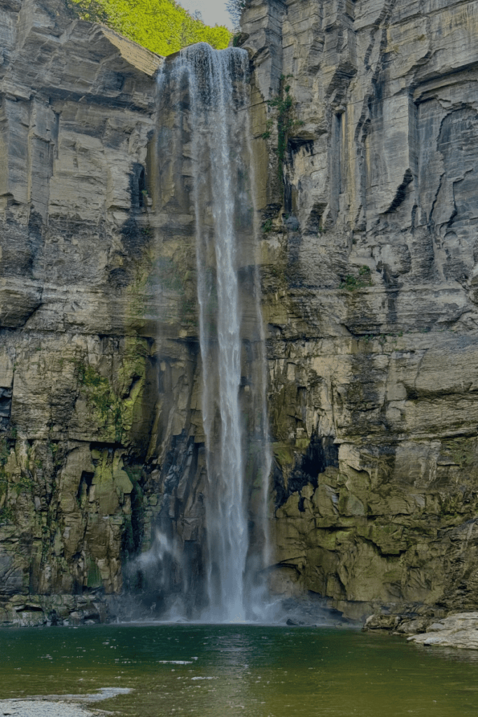 Taughannock Falls from Hiking Trail near Base - Finger Lakes NY