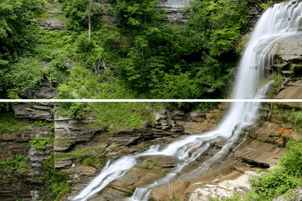 Lucifer Falls Split into 2 photos