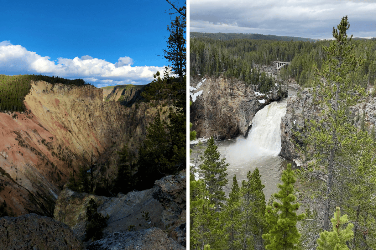 Grand Canyon of Yellowstone National Park and Waterfall