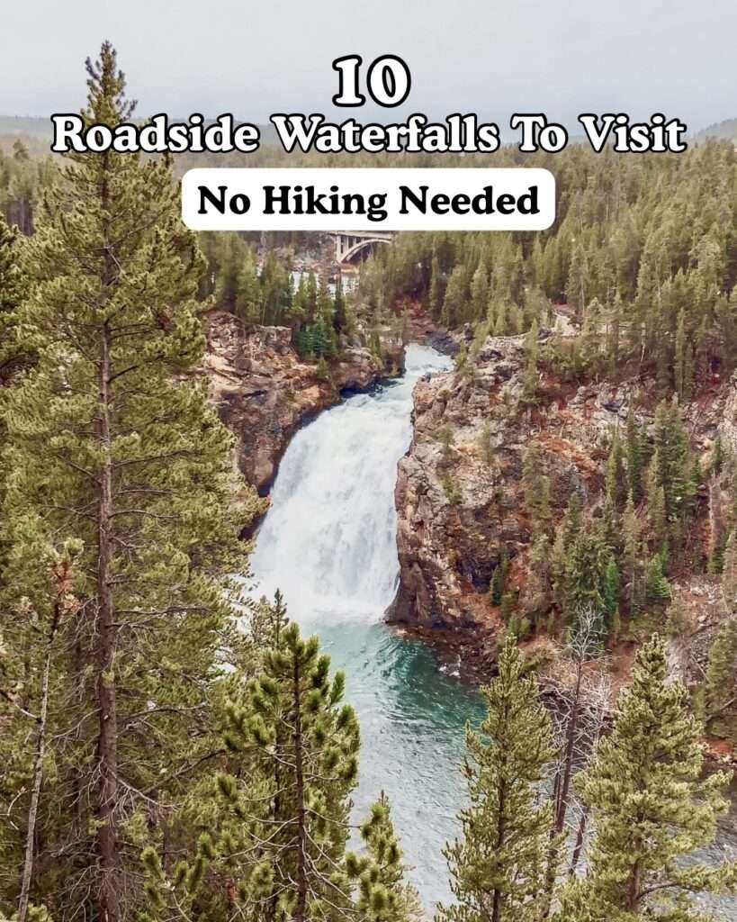 10 Waterfall Hikes to Visit that Don't Require Hiking. Photo of Upper Falls Viewpoint at Yellowstone National Park