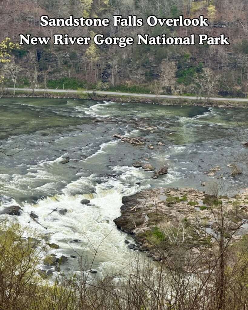 Sandstone Falls Overlook in New River Gorge National Park in West Virgina